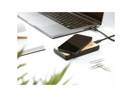 Product image Boru Bamboo RCS Recycled ABS Powerbank Wireless Charger bedrucken