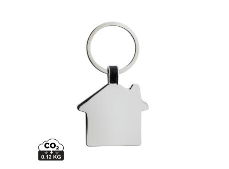 Schlüsselring Haus aus RCS rec. Zinklegierung Werbeartikel