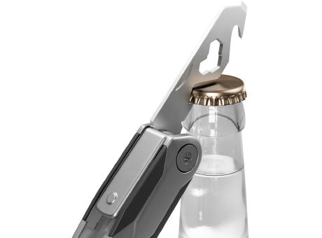 RICHARTZ NEO knife 10+ öffnet eine Glasflasche mit dem integrierten Kapselheber – Taschenmesser mit Gravur Ihres Logos