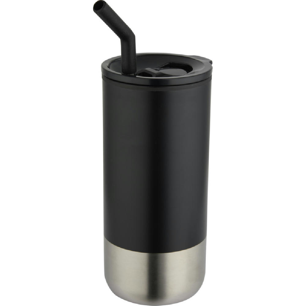Grayson 480 ml RCS recycelter Isolierbecher mit Trinkhalm Werbeartikel