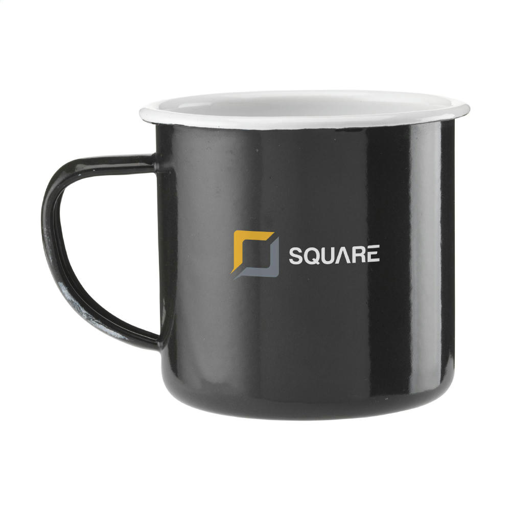 Retro Emaille Tasse 350 ml Werbeartikel