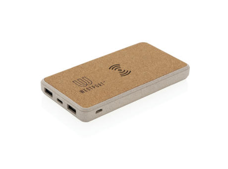 Kork und Weizen 8.000 mAh Wireless Powerbank bedrucken