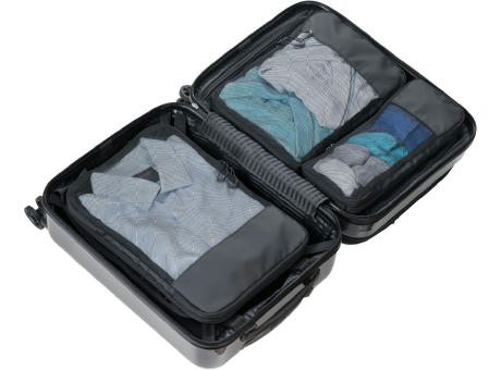 TROIKA Reise-Kompressionstaschen Set TROIKA BLACK PACKING CUBES Werbeartikel