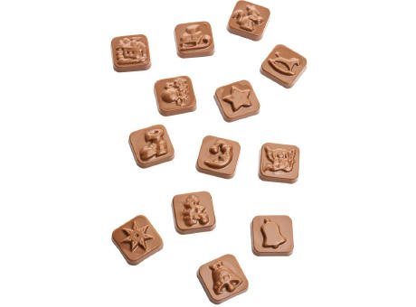 Tisch Adventskalender individuell bedruckt,   60 g, Inhalt: Callebaut Vollmilch Schokolade Kalender Werbeartikel