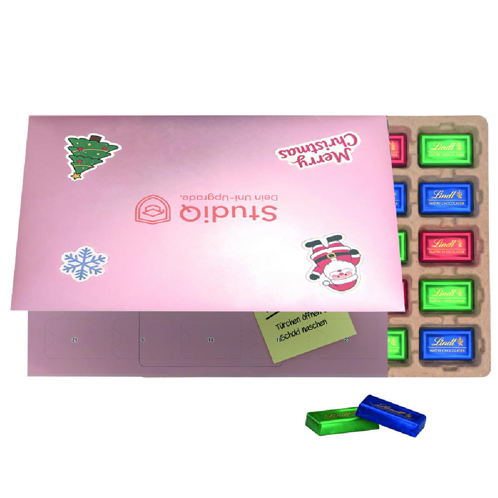 Premium Tisch Adventskalender Flip Cover Eco Querformat Werbeartikel