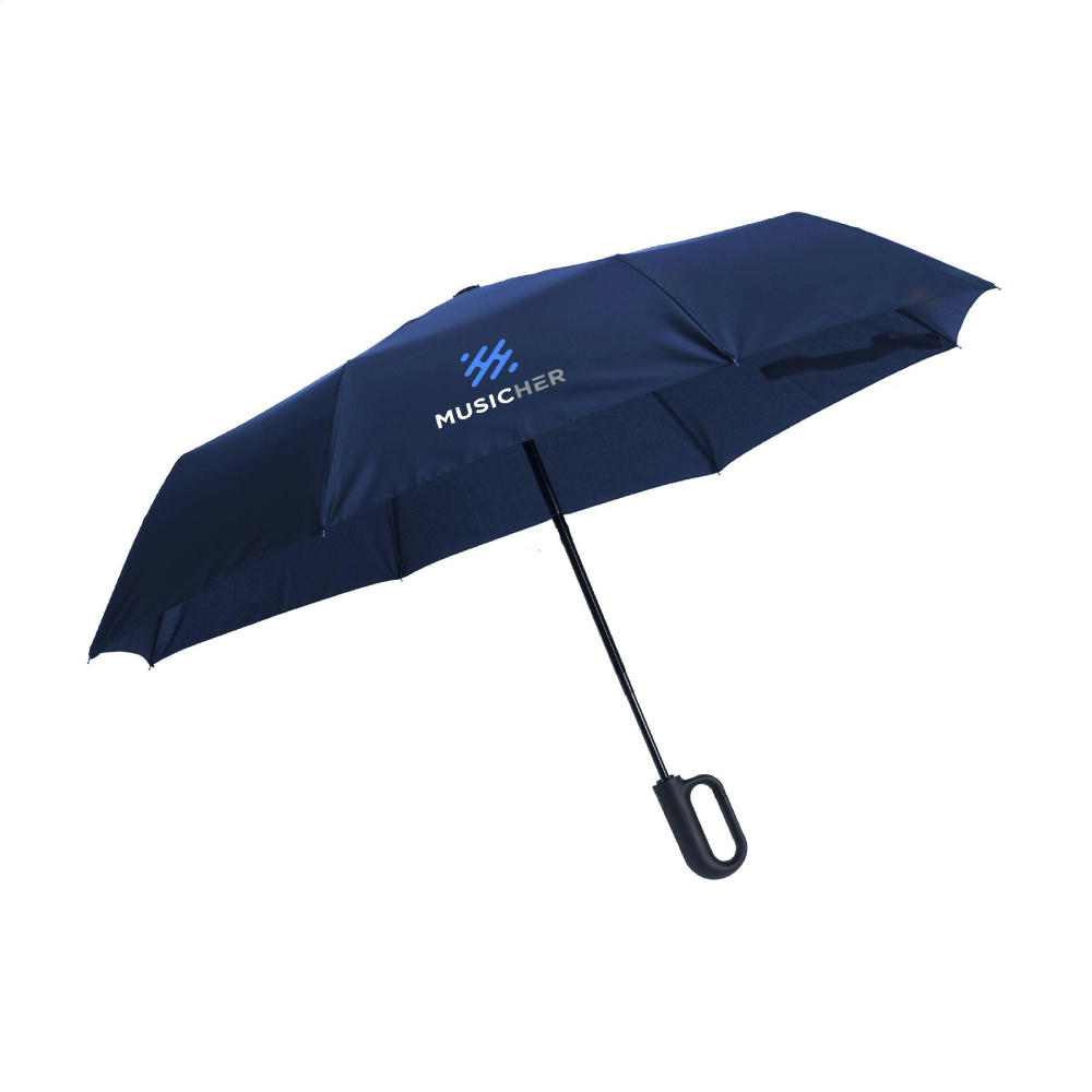 Product image Carabiner RCS RPET faltbarer Regenschirm 21 inch Werbeartikel