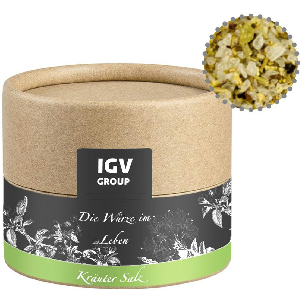 Product image Gewürzmischung Kräutersalz, ca. 40g, Kraftpapierdose Mini Werbeartikel
