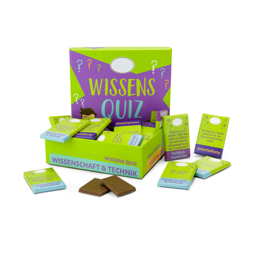 Product image Geschenkartikel / Präsentartikel: Schokoladiges Wissensquiz Werbeartikel