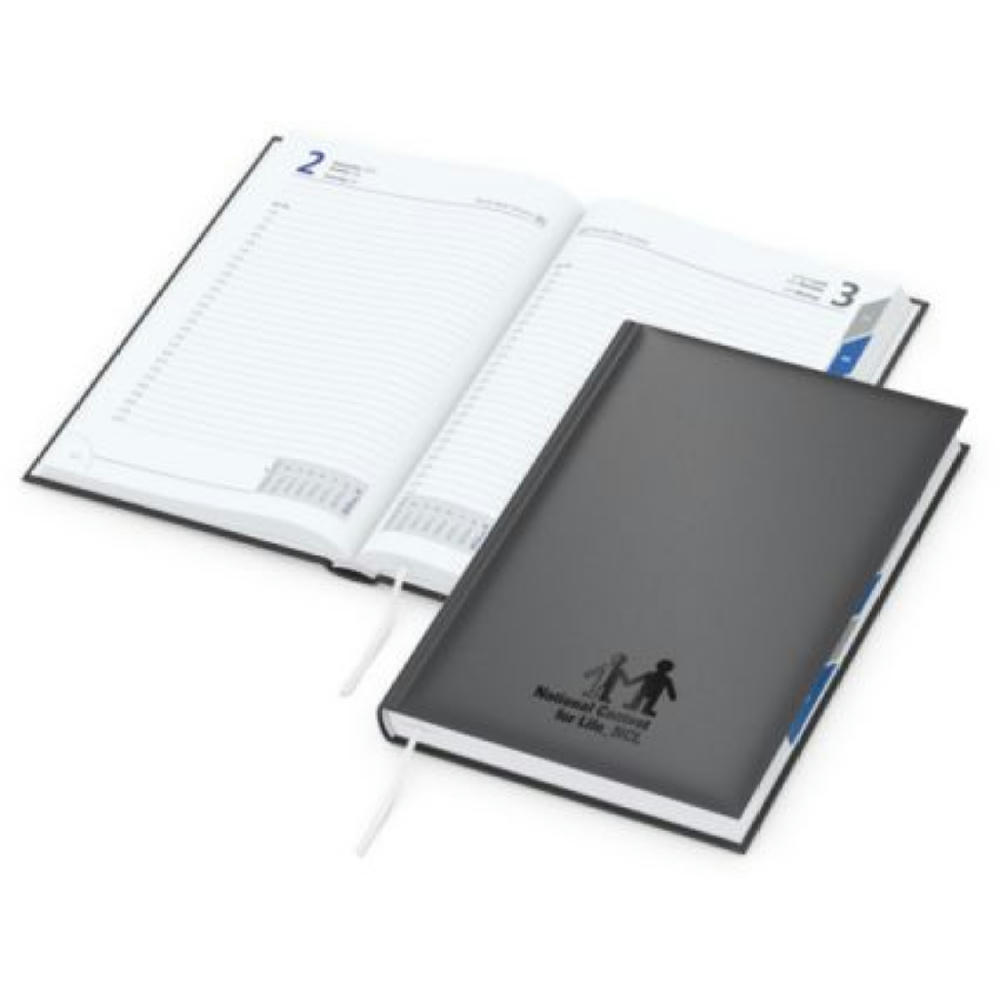 Buchkalender Manager Register Bestseller inkl. Prägung Werbeartikel