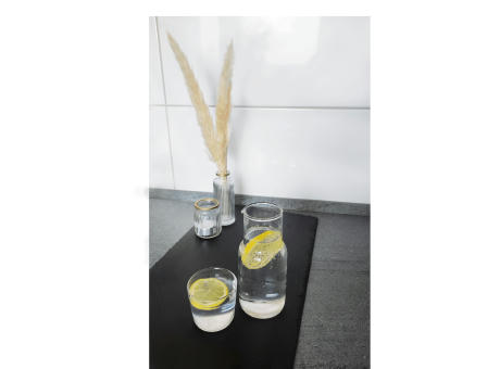 Glas-Karaffe mit Trinkglas CALMY Werbeartikel