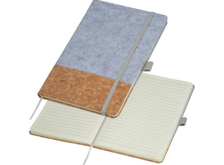 A5 Notizbuch mit Cover aus Kork und Filz  bedrucken