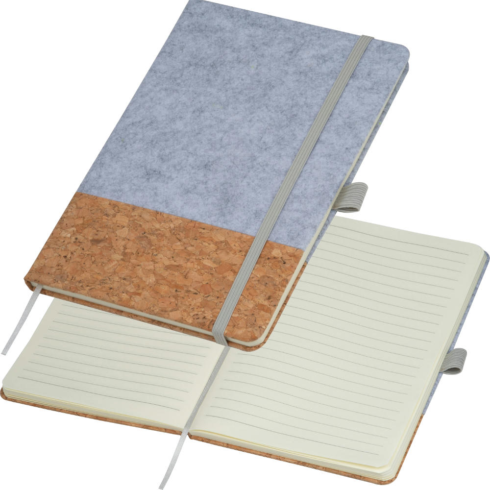 Product image A5 Notizbuch mit Cover aus Kork und Filz Werbeartikel