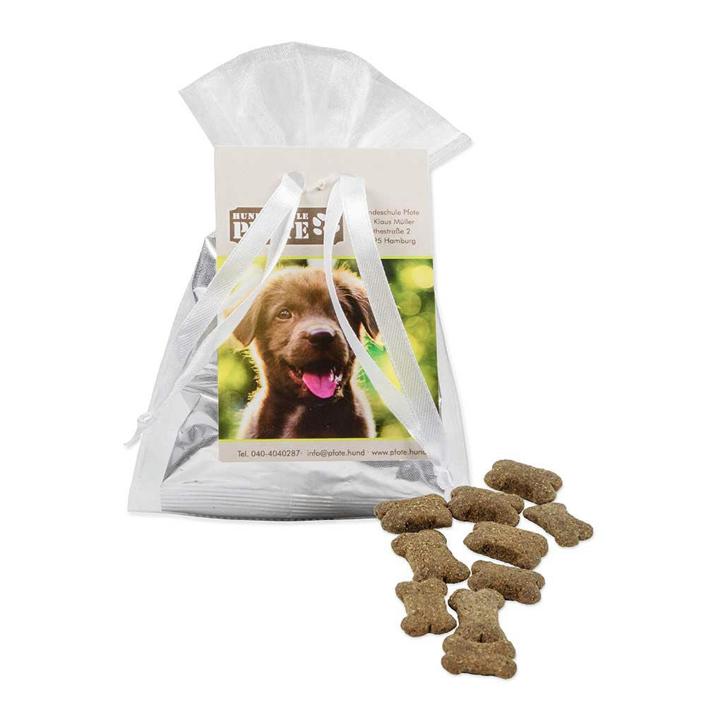 Hunde-Leckerli im Organzabeutel Werbeartikel