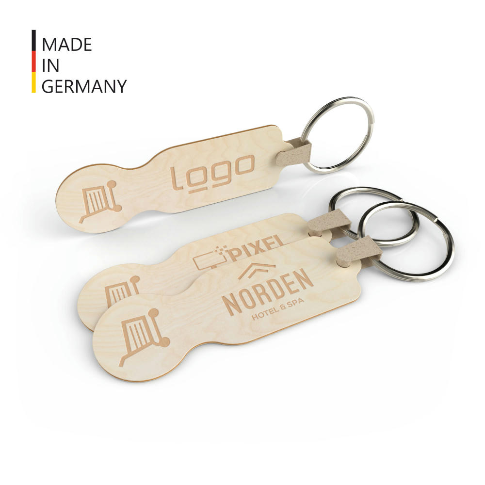 Product image Einkaufswagen-Chip Branch inkl. Schlüsselanhänger (FSC® zertifiziert) Werbeartikel