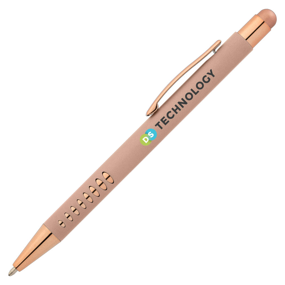 Bowie Roségold Kugelschreiber - m/Stylus Werbeartikel