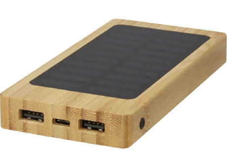 Product image Alata 8000 mAh Bambus Solar-Powerbank bedrucken