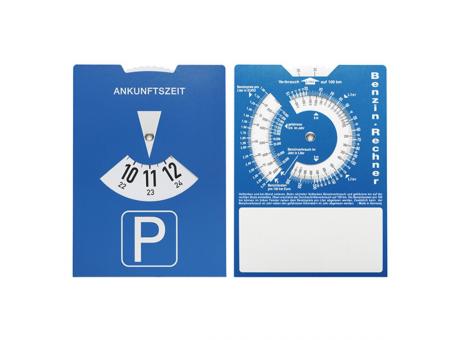 Kartonparkscheibe mit Benzinrechner Werbeartikel