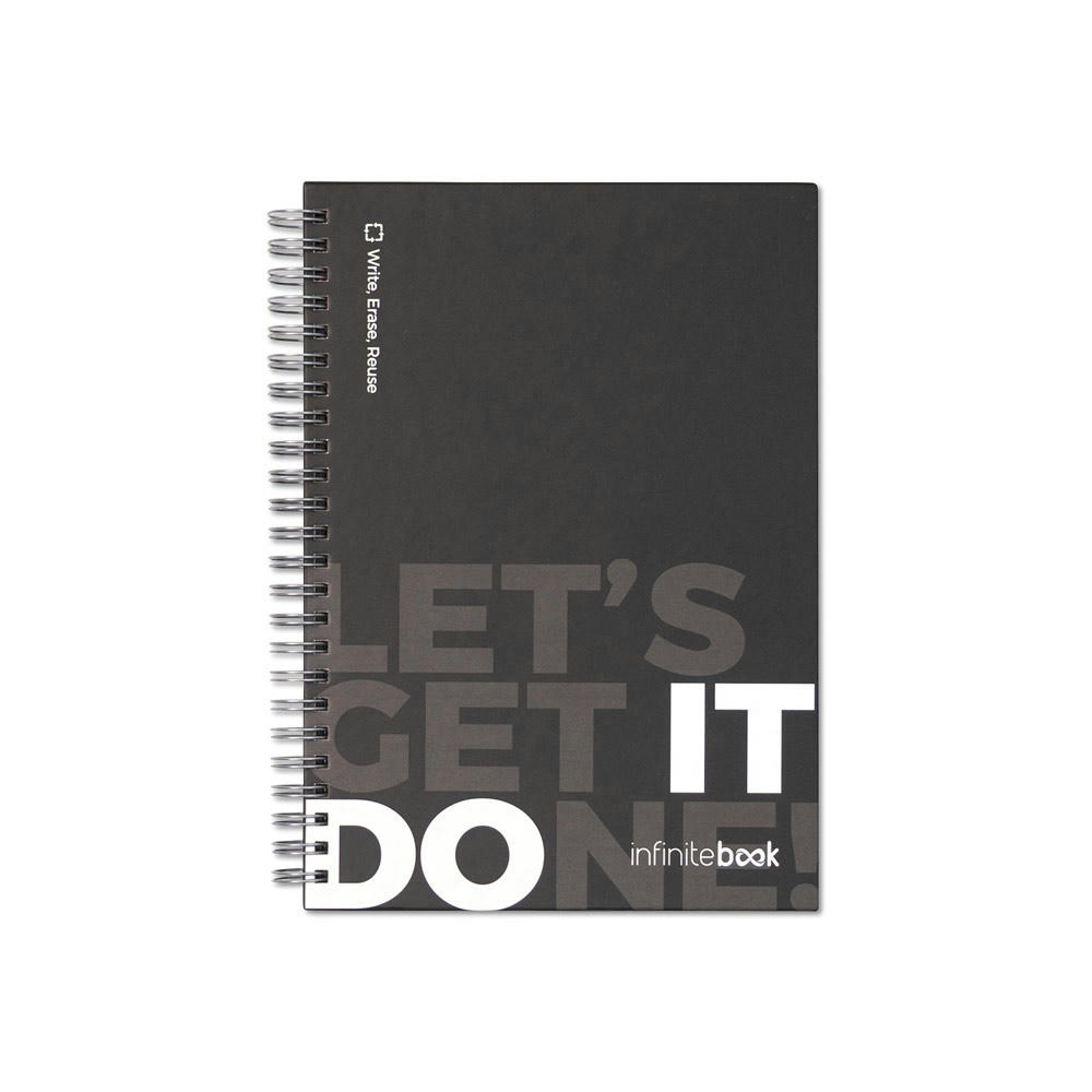 STARTER KIT INFINITEBOOK. Set bestehend aus einem Infinitebook mit Hardcover, einem Reinigungsset, einem Marker und einem Kugelschreiberhalter Werbeartikel