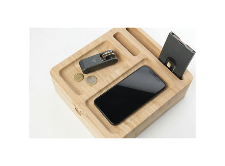 Walter Bamboo Big Dock 15W Organizer und Ladegerät Werbeartikel