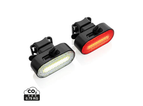 Product image Lumino USB Fahrradlicht-Set aus RCS recyceltem Kunststoff Werbeartikel