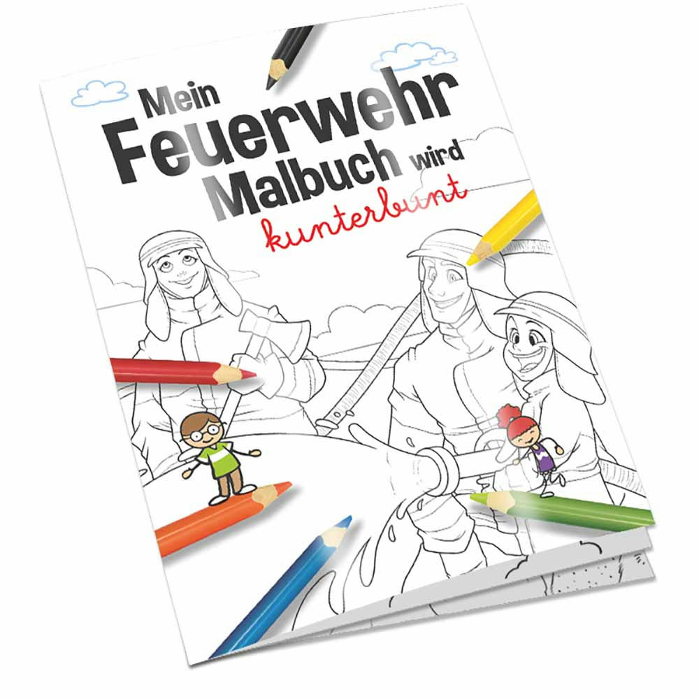 Malbuch / Mal-Set A6 - Feuerwehr - Malbuch neutral Werbeartikel