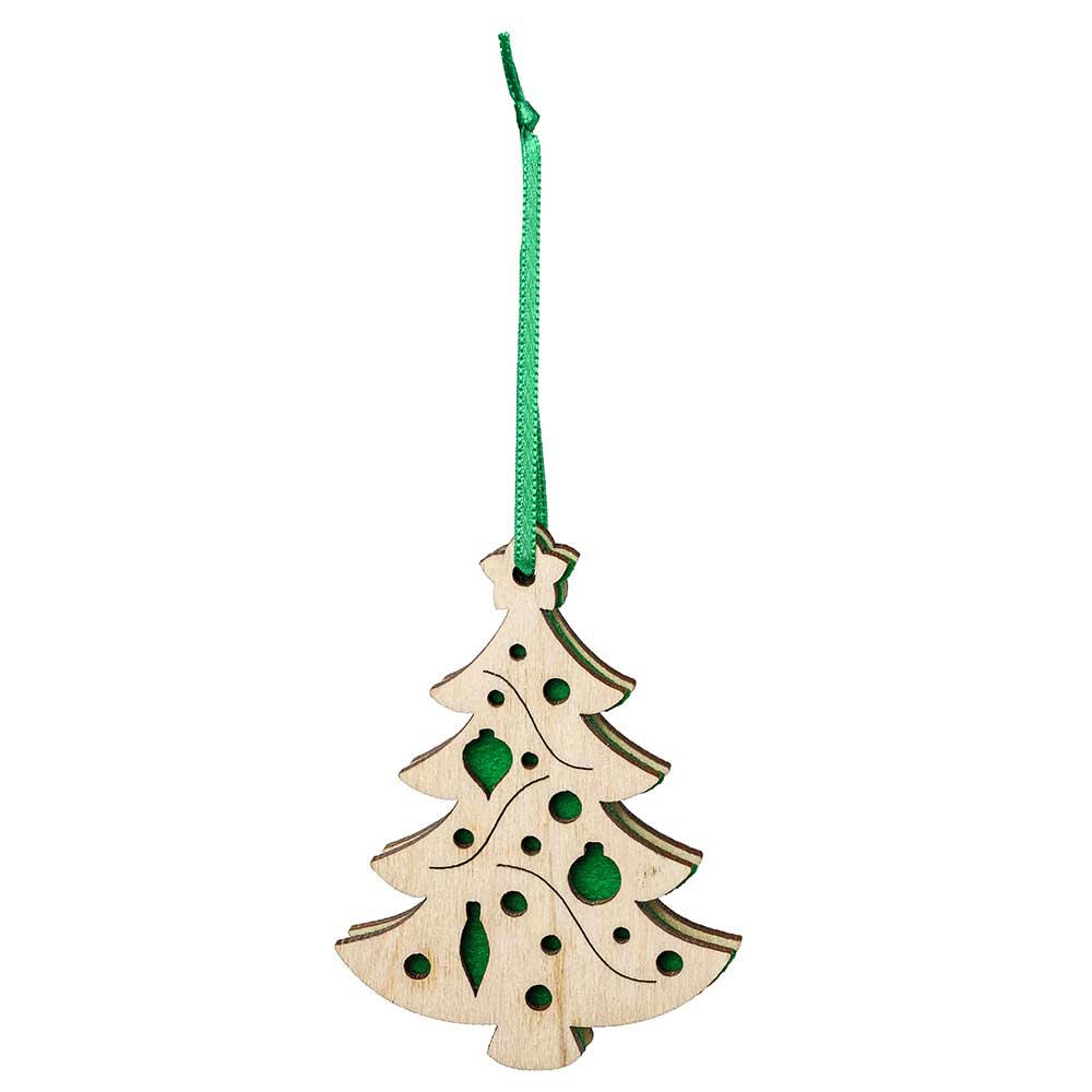 Holz-Filz Anhänger - Tannenbaum in Box Werbeartikel