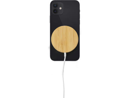 Wireless-Ladegerät aus Bambus Riaz Werbeartikel