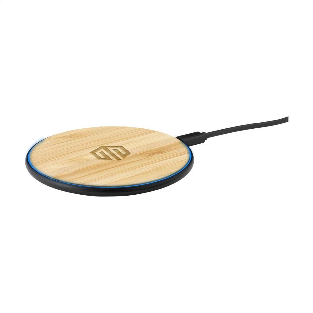 Product image Bamboo 10W Wireless Charger Schnelladegerät Werbeartikel