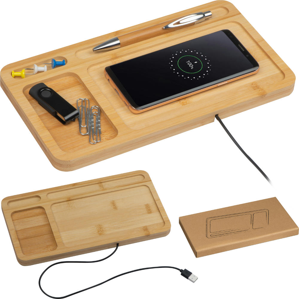 Product image Deskorganizer mit integriertem Wireless Charger Werbeartikel