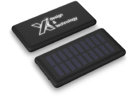 Product image SCX.design P30 8000 mAh Solar Powerbank mit Leuchtlogo bedrucken