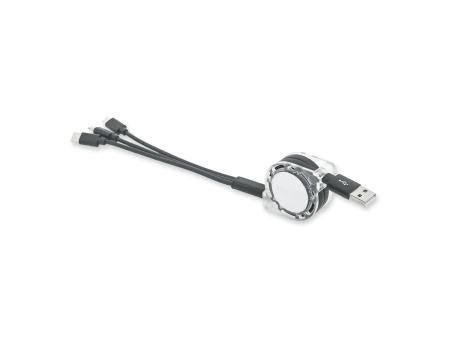 Product image 3in1 Aufrollladekabel Schwarz Werbeartikel