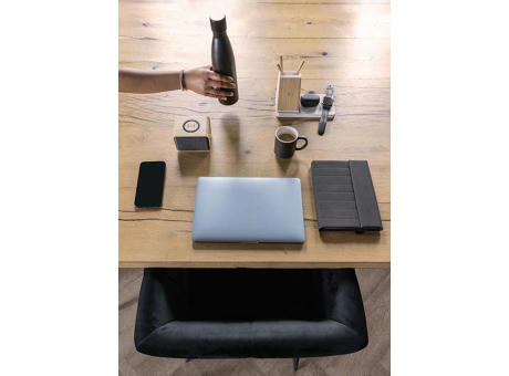 Ontario 15W 3-in-1 Charger aus RCS rec. Kunststoff & Bambus Werbeartikel