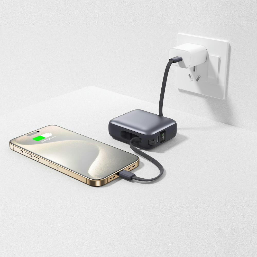 Nova Powerbank 22,5 W Power Delivery mit integrierten Kabeln 10.000 mAh Werbeartikel