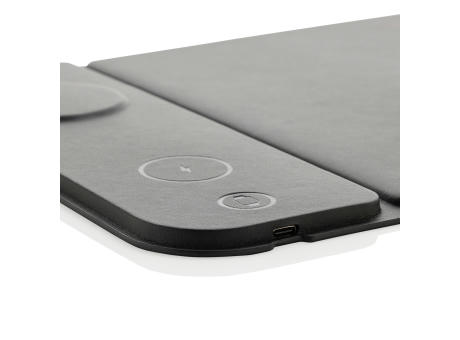 Swiss Peak 15W 3-in-1 Lade-Mauspad aus RCS recyceltem PU Werbeartikel