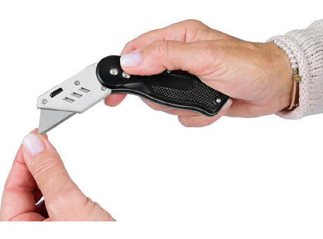 Trapezklingen-Klappmesser "Profi Cut schwarz" Werbeartikel