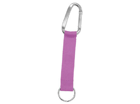 Grundfarbe ca. Pantone 252C, Karabiner silber
