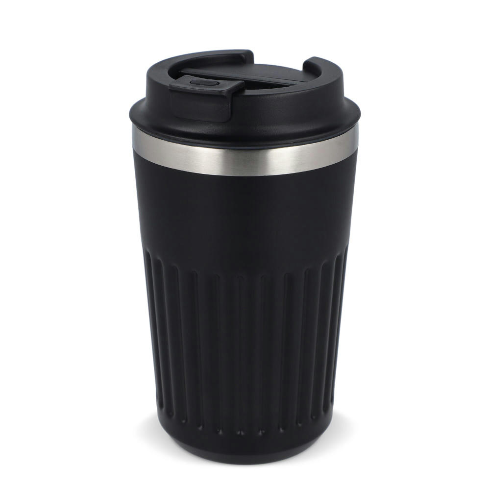 Recycelter Edelstahl-Thermobecher für Kaffee zum Mitnehmen, 400 ml Werbeartikel