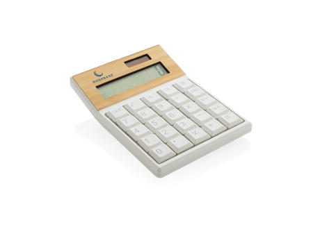 Utah Taschenrecher aus RCS rKunststoff & Bambus Werbeartikel