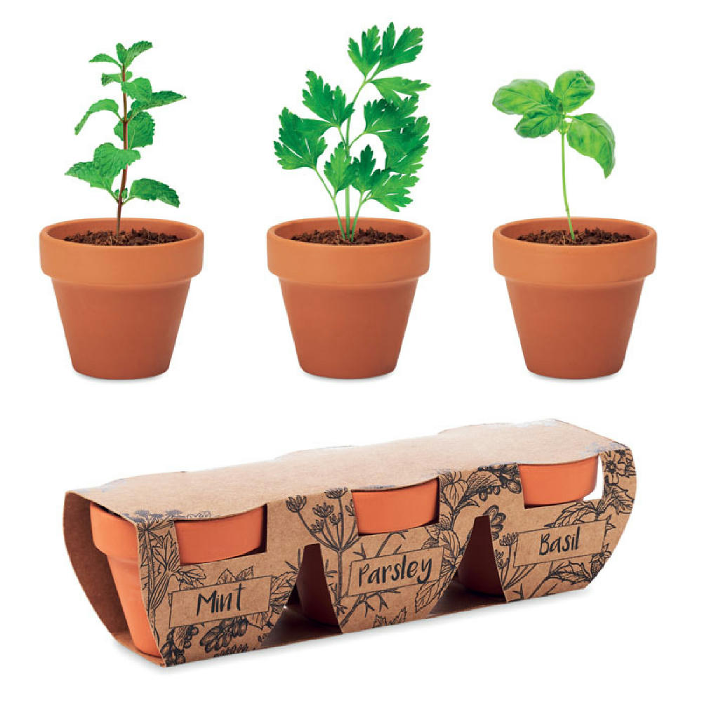 Product image Terracotta-Set Kräuter Werbeartikel