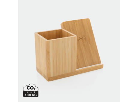 Product image Calgary kabelloses 10W-Ladegerät aus Bambus Werbeartikel