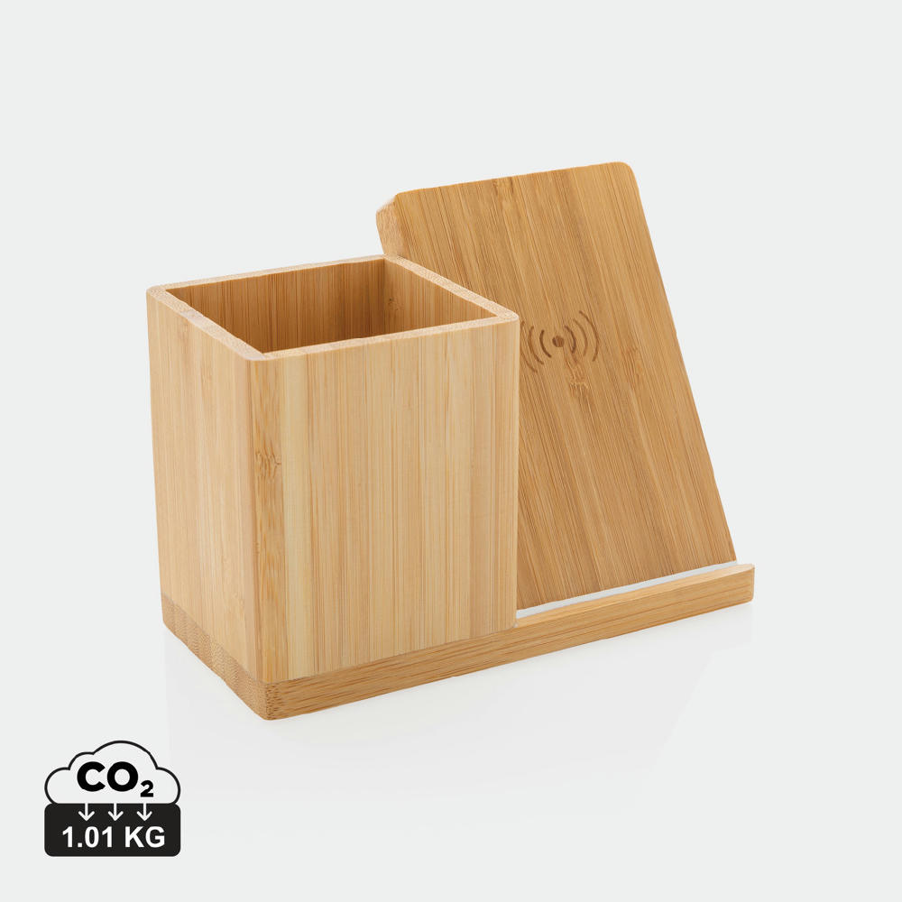 Product image Calgary kabelloses 10W-Ladegerät aus Bambus Werbeartikel