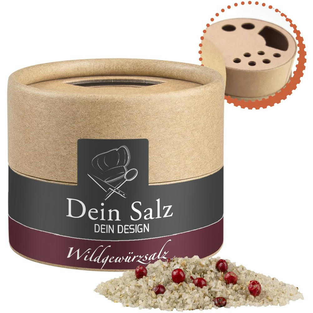 Product image Wildgewürzsalz, ca. 45g, Kraftpapierstreuer Mini Werbeartikel