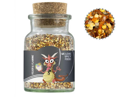 Product image Gewürzmischung Feuer und Flamme, ca. 75g, Korkenglas Werbeartikel
