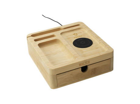 Walter Bamboo Big Dock 15W Organizer und Ladegerät Werbeartikel