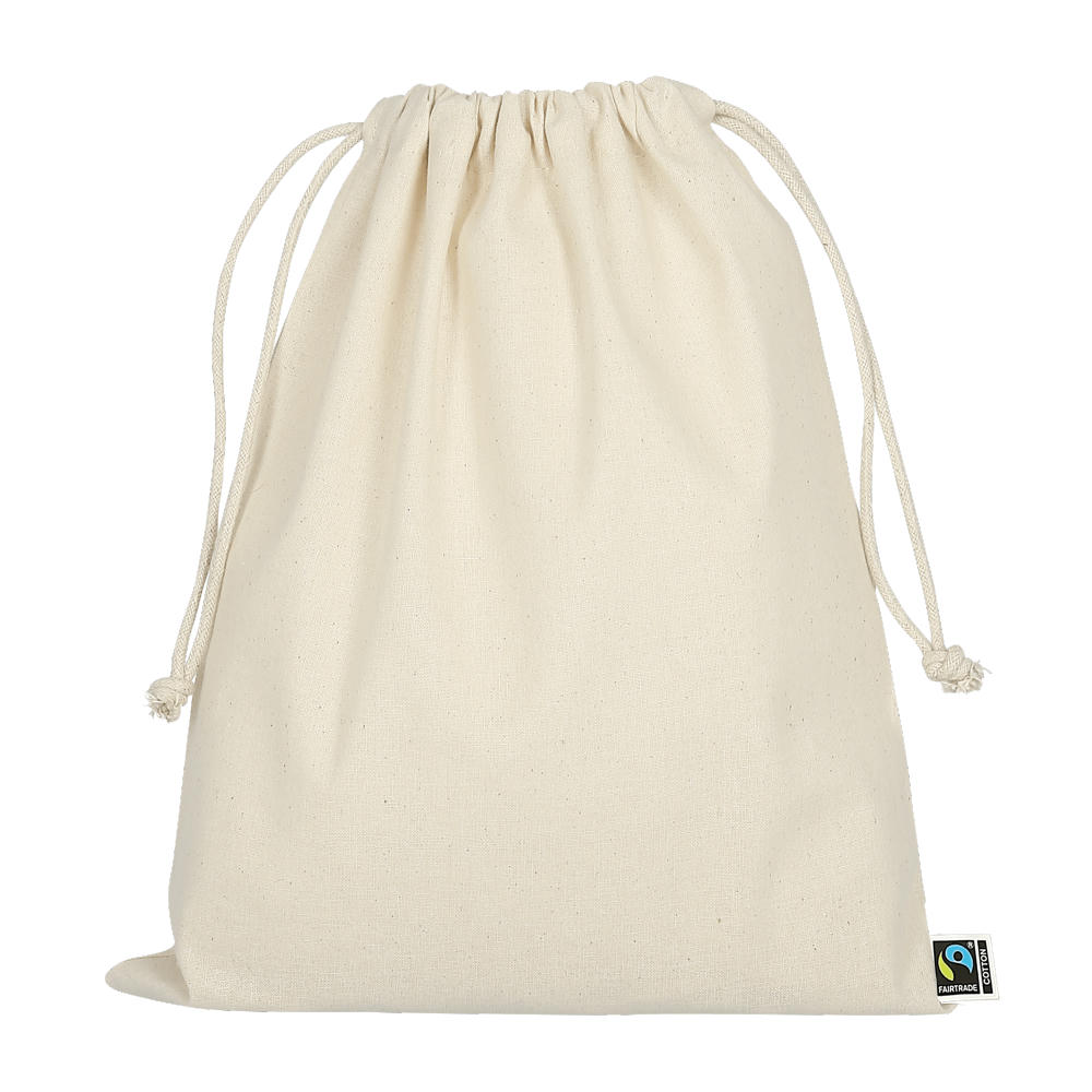 Product image T15073-TEXXILLA Zuziehbeutel aus Fairtrade-zertifizierter Baumwolle, 25 x 30 cm, ca. 140 g/m² Werbeartikel