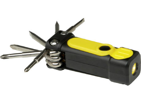Product image Octo 8-in-1 Schraubenzieher-Set aus recyceltem RCS Kunststoff mit Taschenlampe Werbeartikel