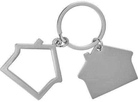 Schlüsselanhänger aus Zink-Aluminium in Hausform Amaro bedrucken