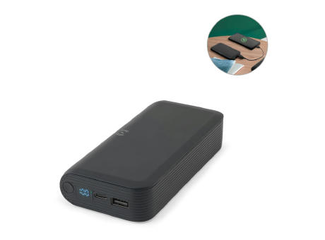 Product image BECKER 20. 20'000 mAh Powerbank aus recyceltem ABS (100% rABS) mit 15W superschnellem kabellosem Ladegerät bedrucken