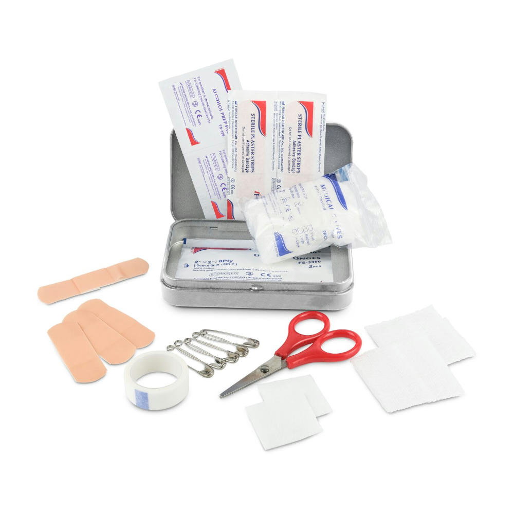 Product image First Aid Box Compact, 27-teilig in Metalldose Werbeartikel