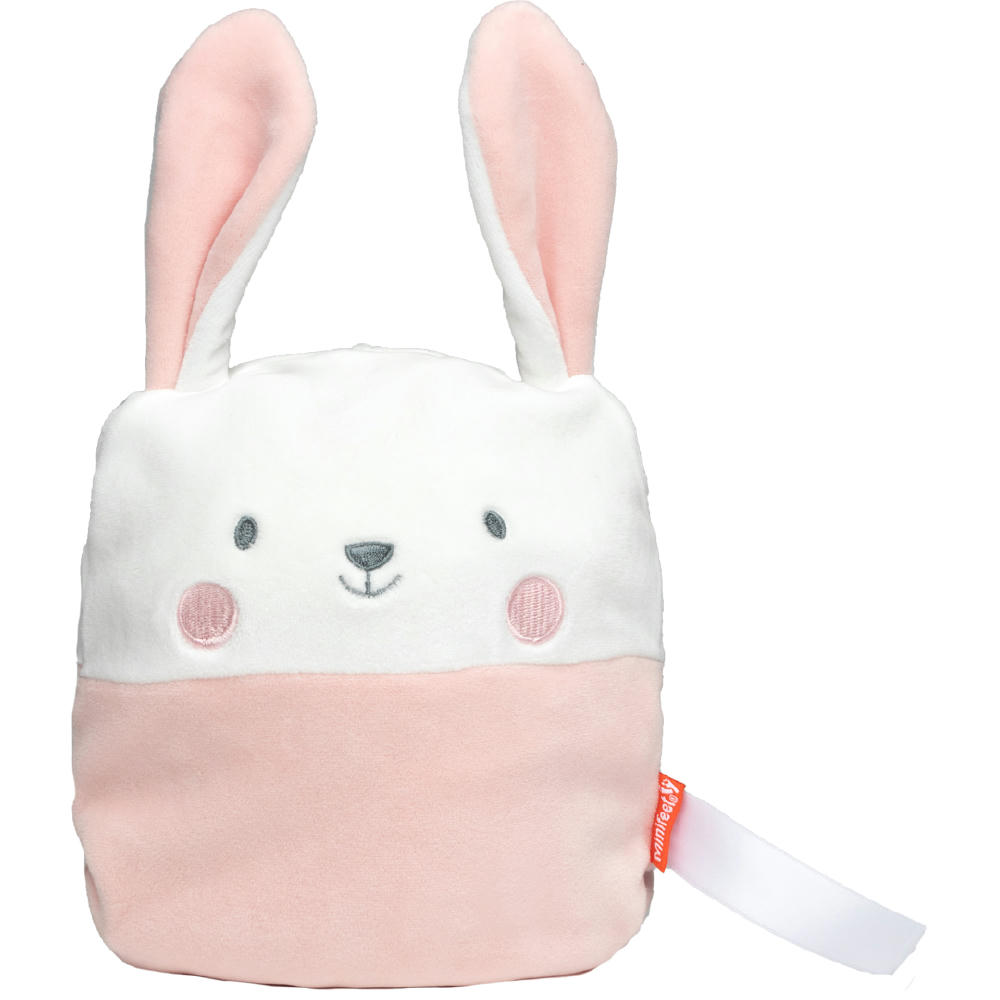 Plüschhülle Hase in Rosa und Weiß mit langen Ohren für ein Wärmekissen – Kuscheltier als Werbeartikel